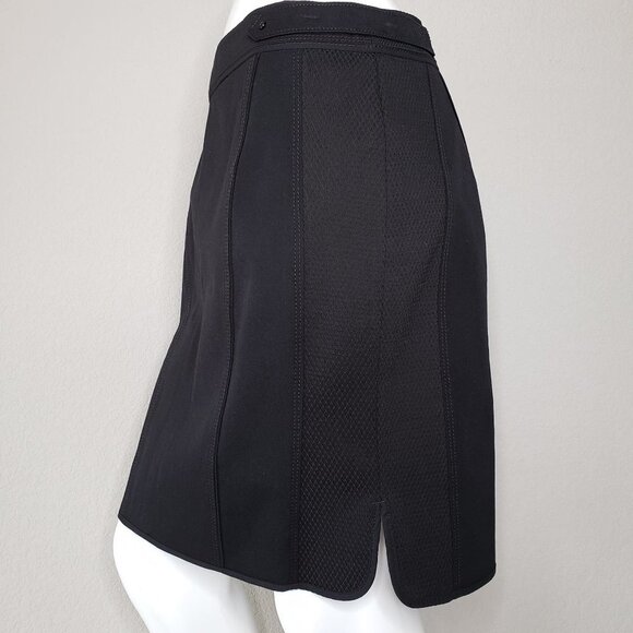 WHBM | Classic Black Mesh Side Panel Cotton Stretch Work Pencil Skirt Women's 6 - Picture 5 of 8